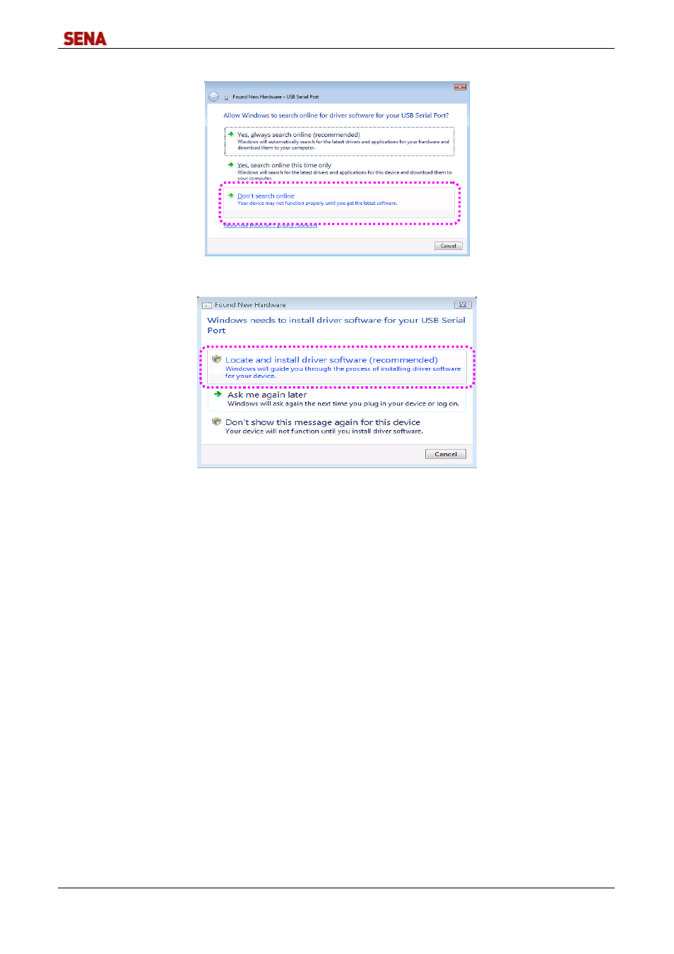 SENA DirectPort-USB User Manual | Page 20 / 36