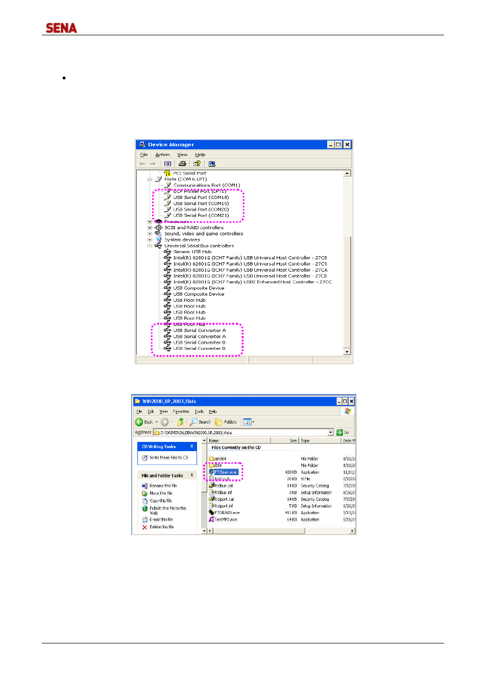 Removing windows 98/2000/xp/2003 driver | SENA DirectPort-USB User Manual | Page 29 / 36