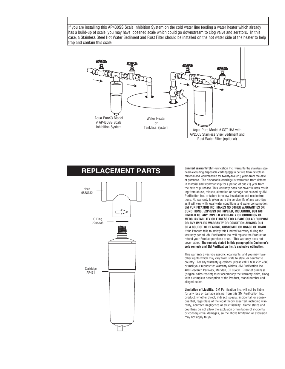 Replacement parts | Aqua-Pure AP430SS User Manual | Page 6 / 16