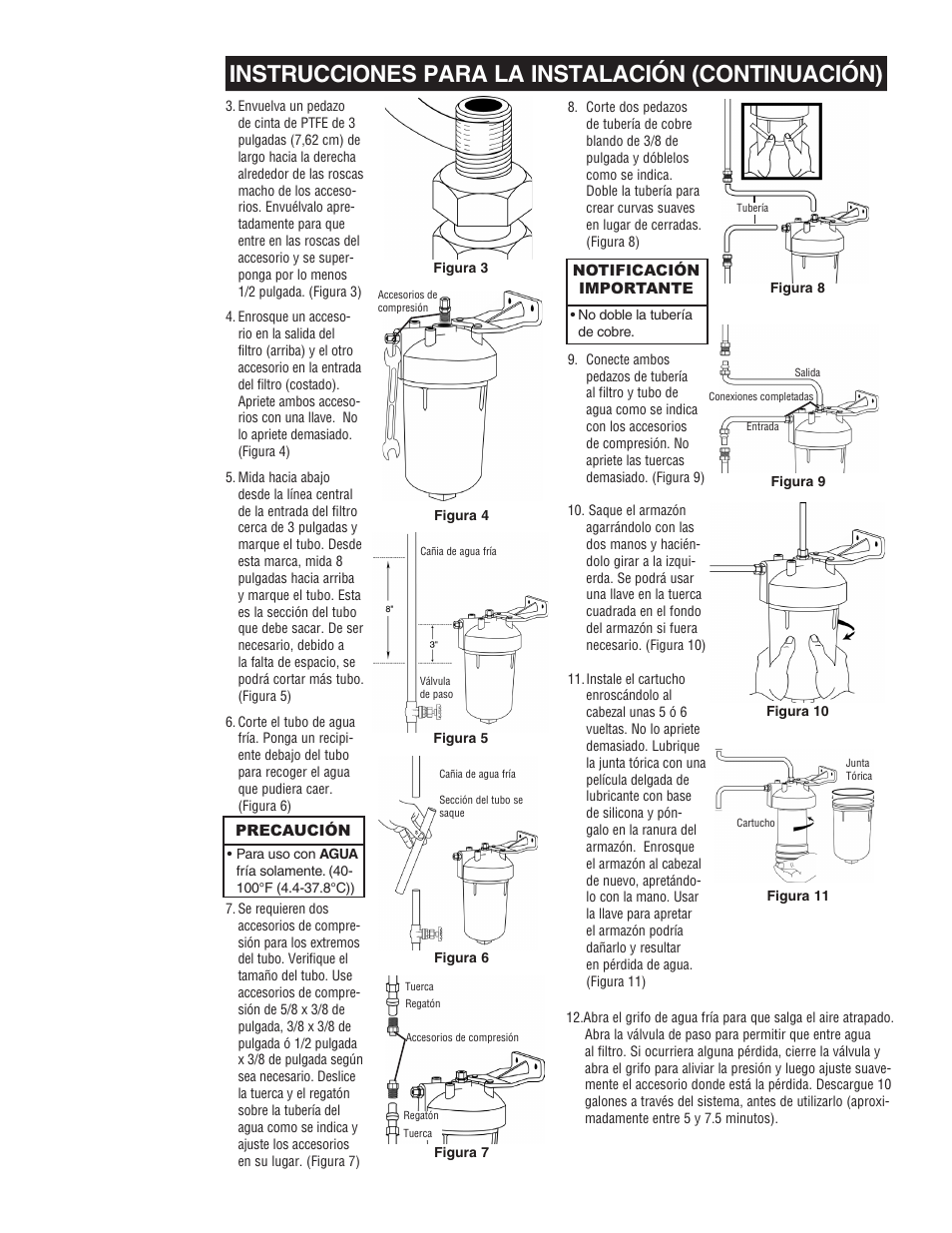 Instrucciones para la instalación (continuación) | Aqua-Pure AP200 User Manual | Page 9 / 16