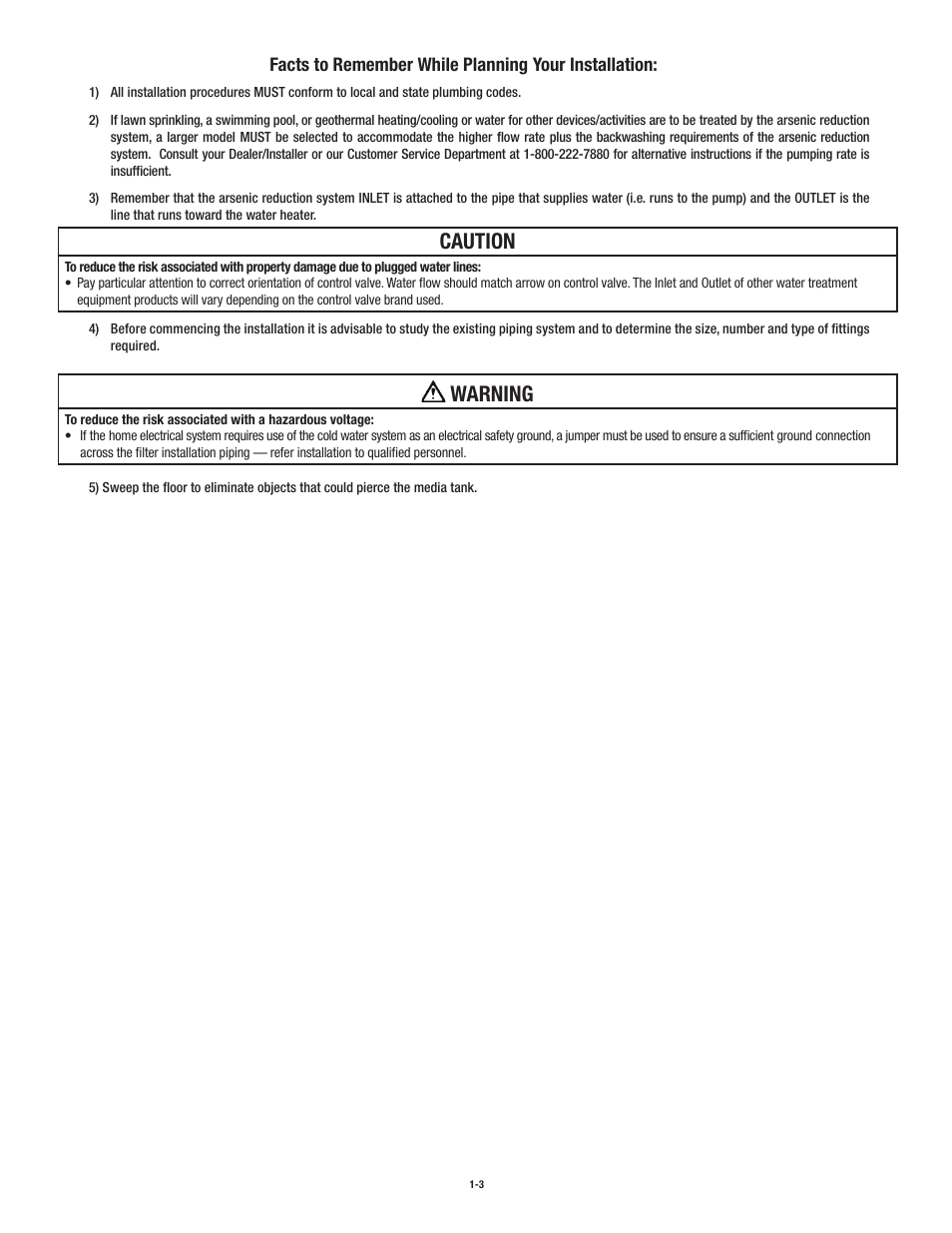 Caution, Warning | Aqua-Pure ASB1001 User Manual | Page 7 / 24