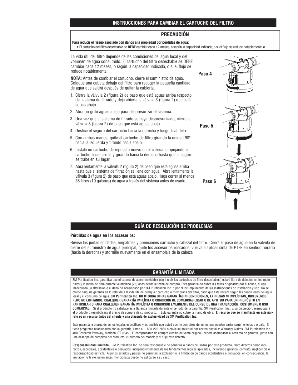 Precaución | Aqua-Pure AP903 User Manual | Page 10 / 16