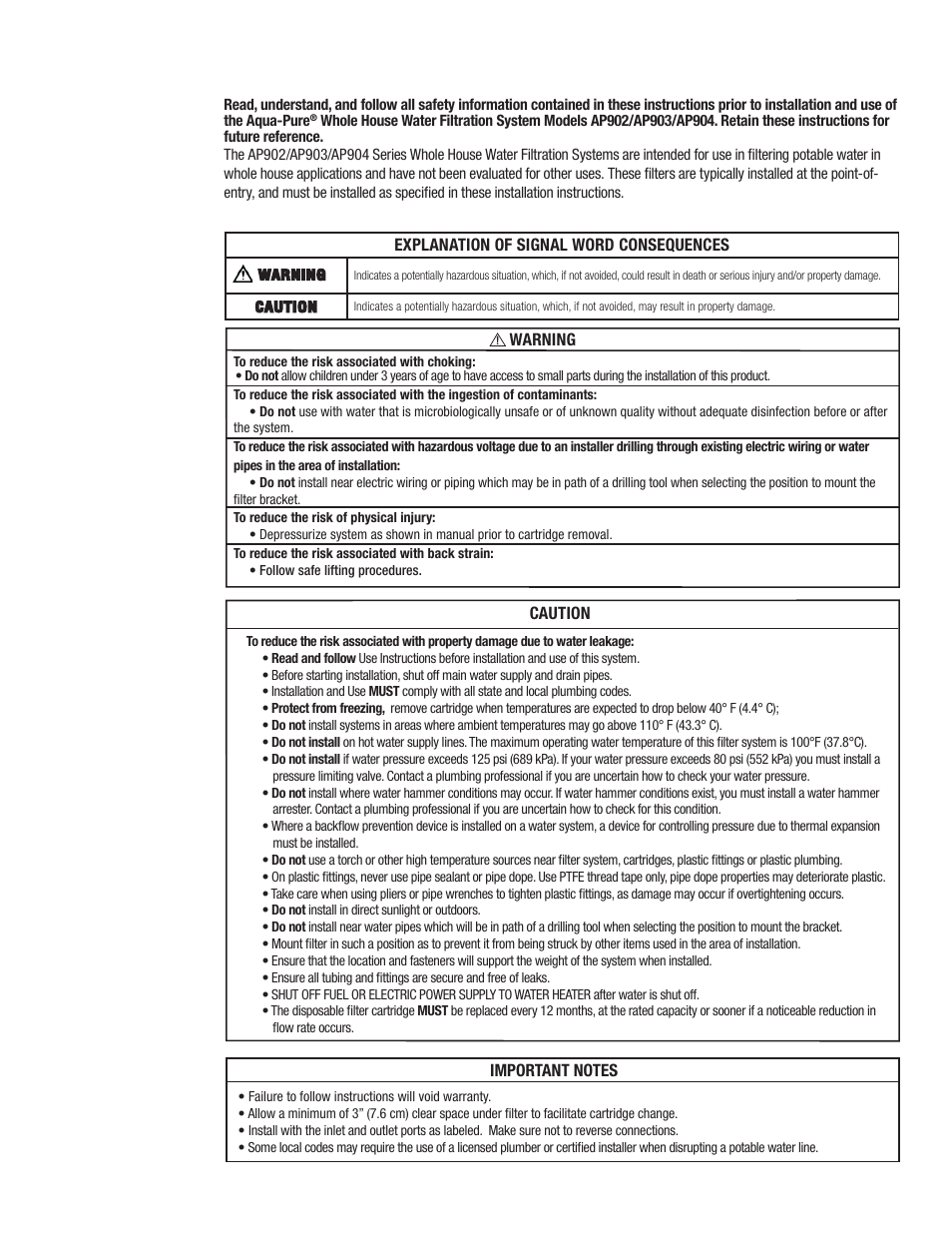 Safety information | Aqua-Pure AP903 User Manual | Page 3 / 16