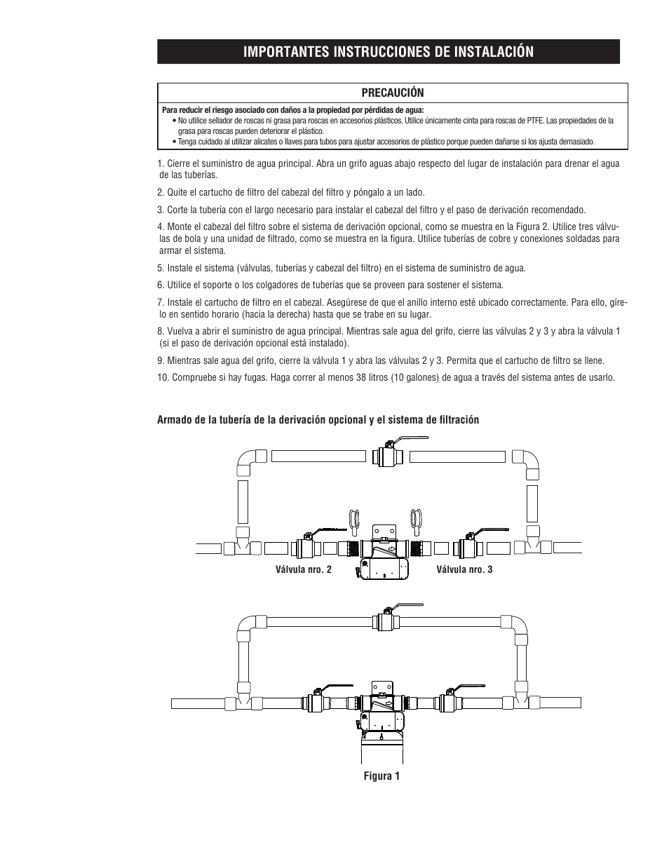 Importantes instrucciones de instalación | Aqua-Pure AP903 User Manual | Page 9 / 16