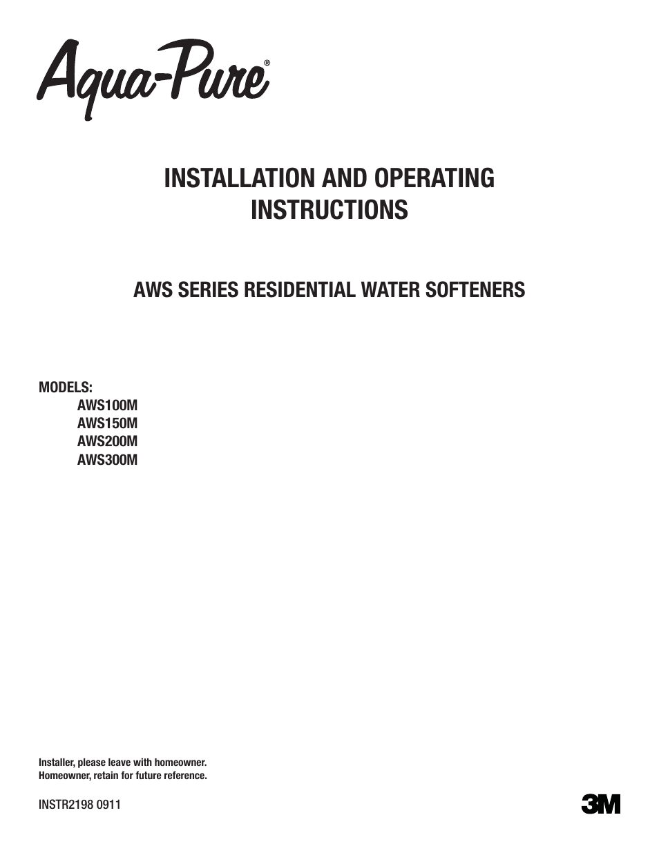 Aqua-Pure AWS150M User Manual | 36 pages