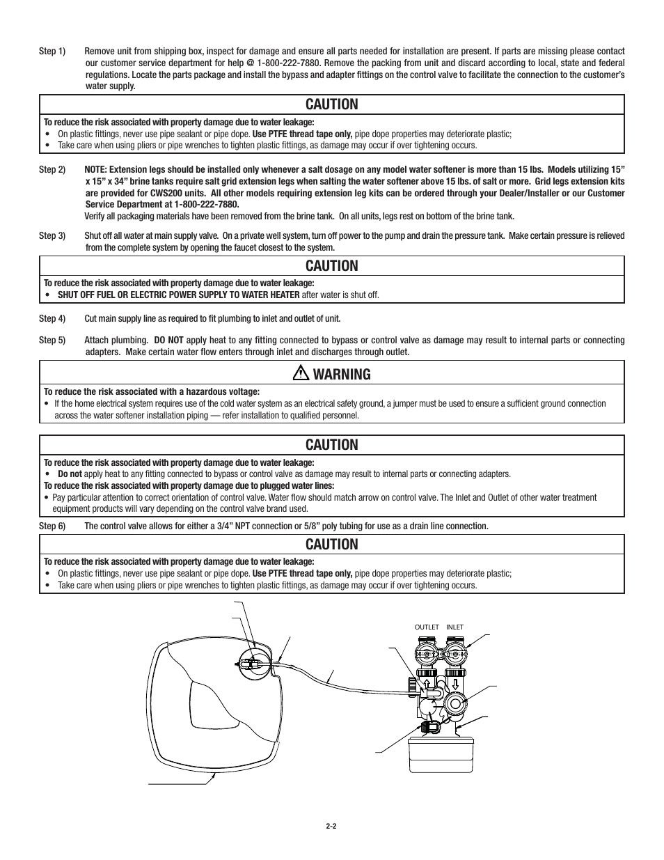 Caution, Warning | Aqua-Pure CWS150MECJ User Manual | Page 8 / 32