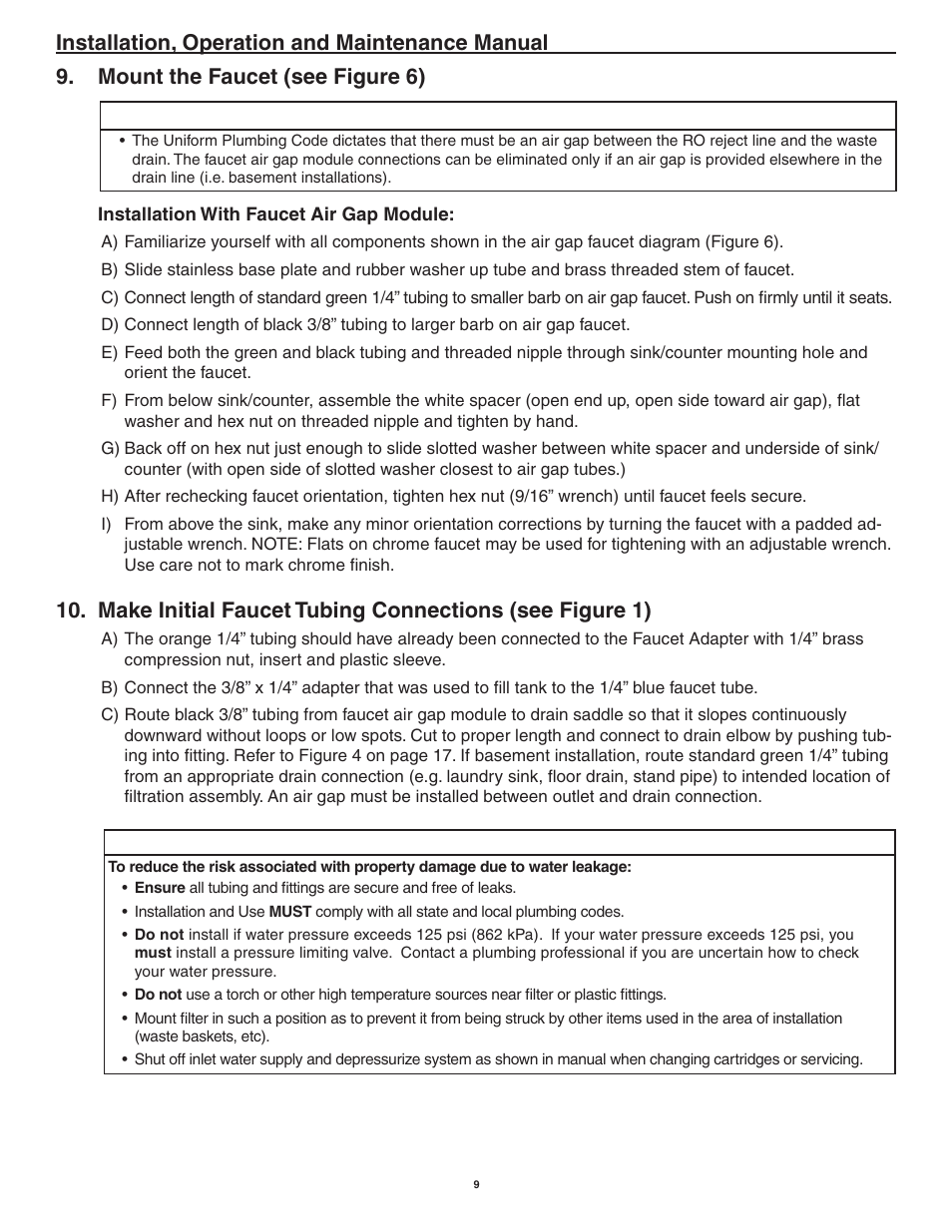 Caution | Aqua-Pure AP-RO5500 User Manual | Page 10 / 20