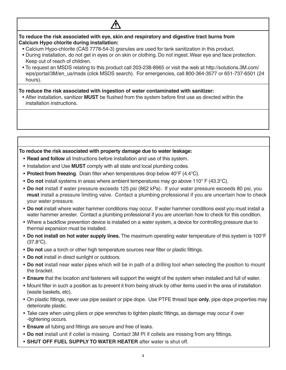 Warning, Caution | Aqua-Pure AP-RO5500 User Manual | Page 3 / 20