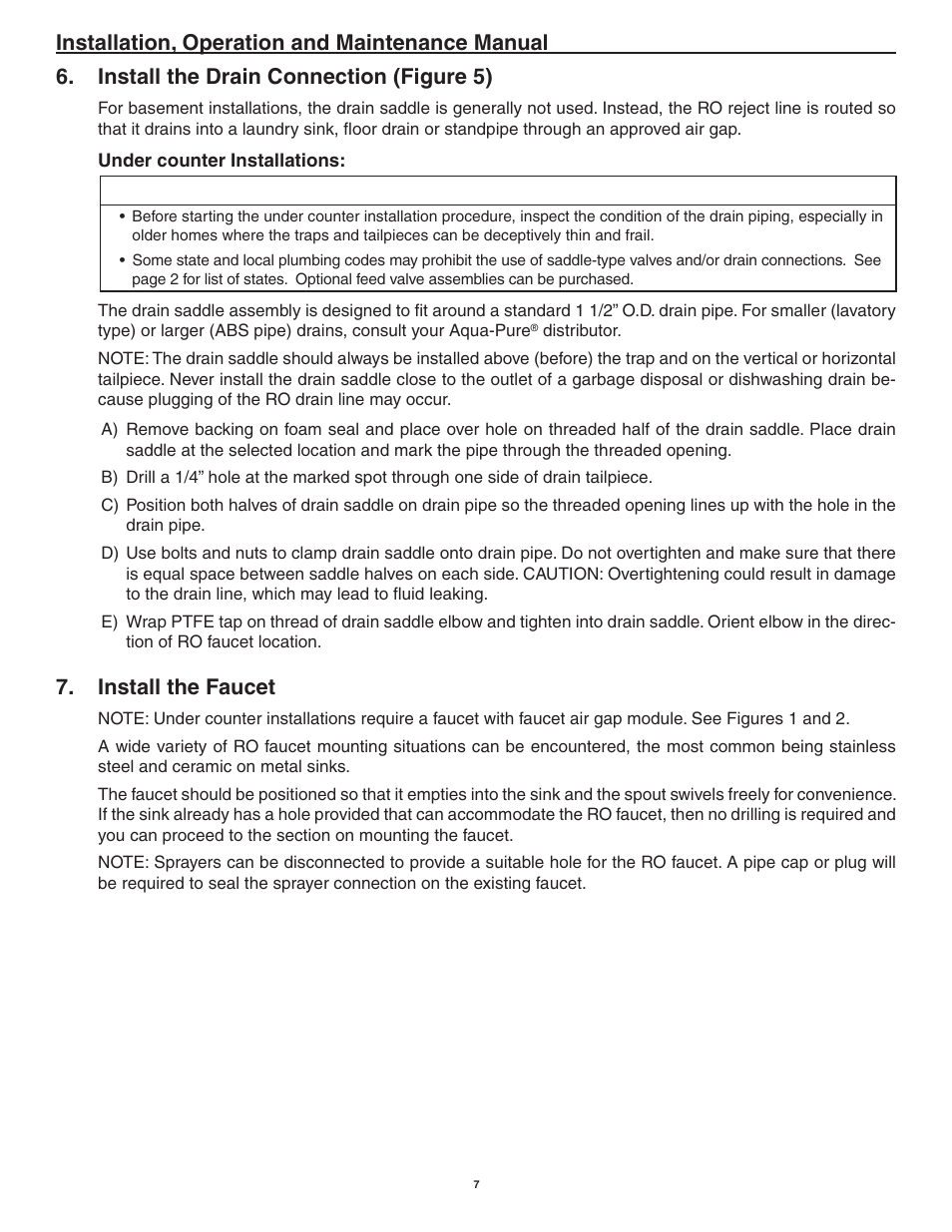 Install the faucet | Aqua-Pure AP-RO5500 User Manual | Page 8 / 20