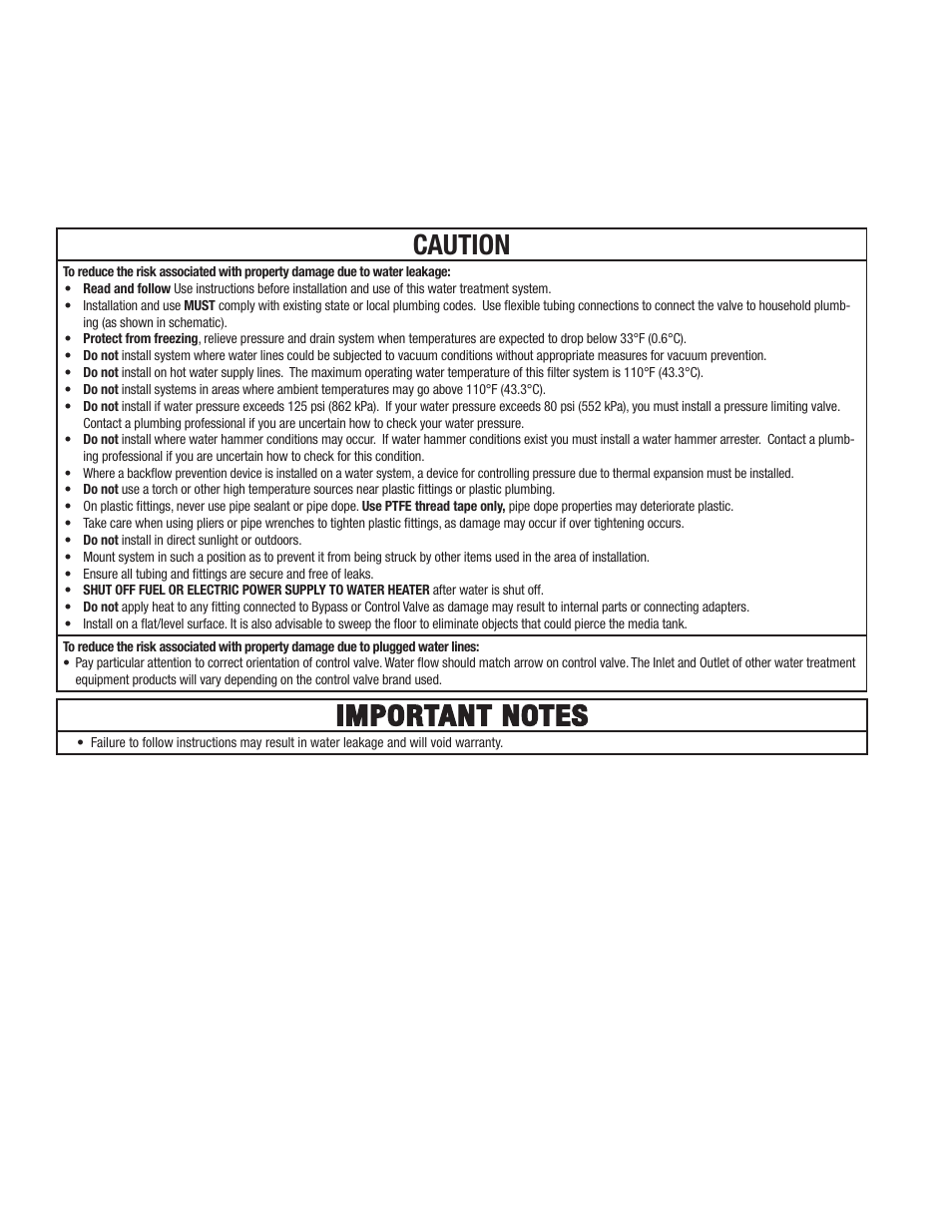 Caution | Aqua-Pure CSX200 User Manual | Page 3 / 28
