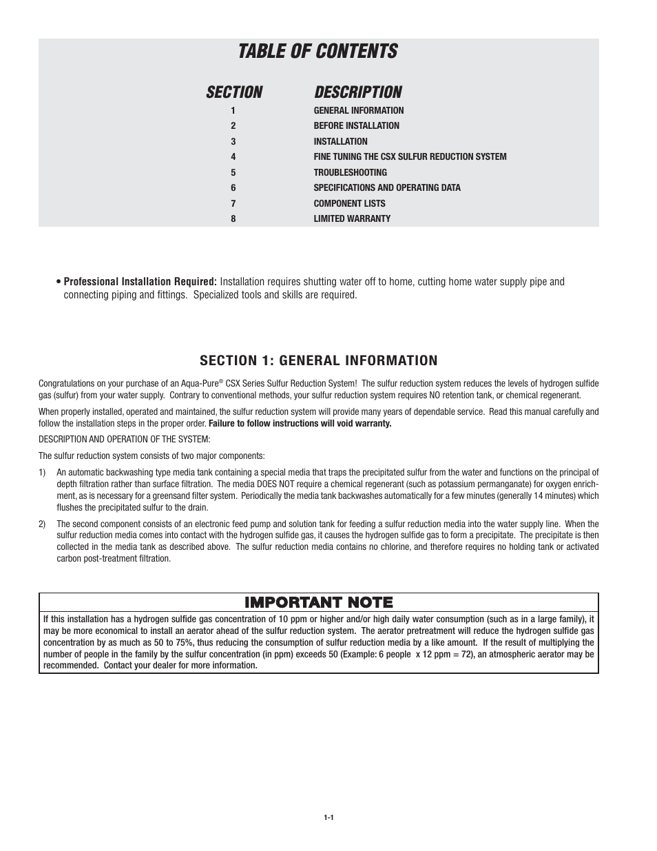 Aqua-Pure CSX200 User Manual | Page 4 / 28