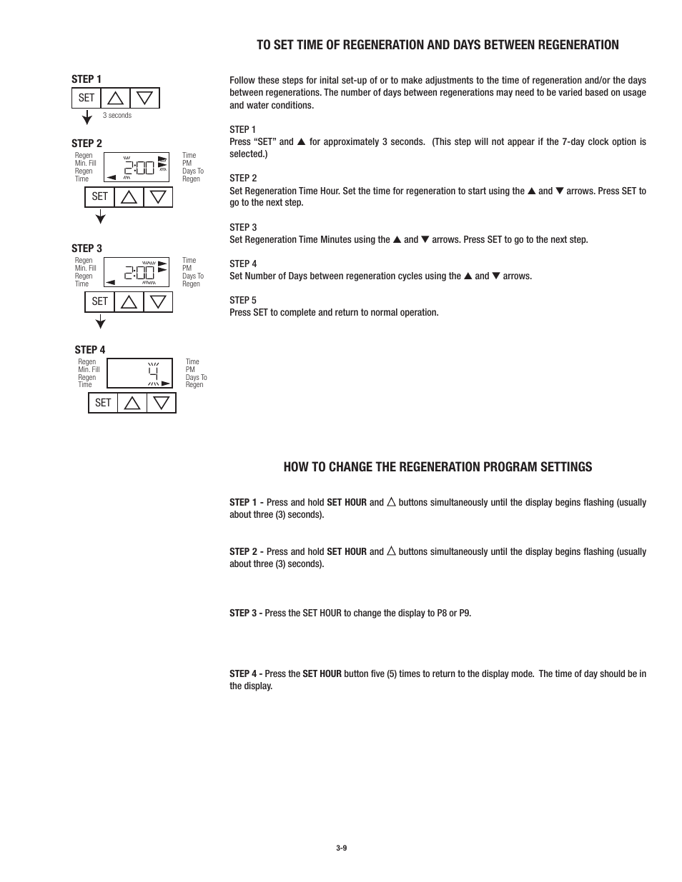 How to change the regeneration program settings | Aqua-Pure APIF100 User Manual | Page 17 / 36