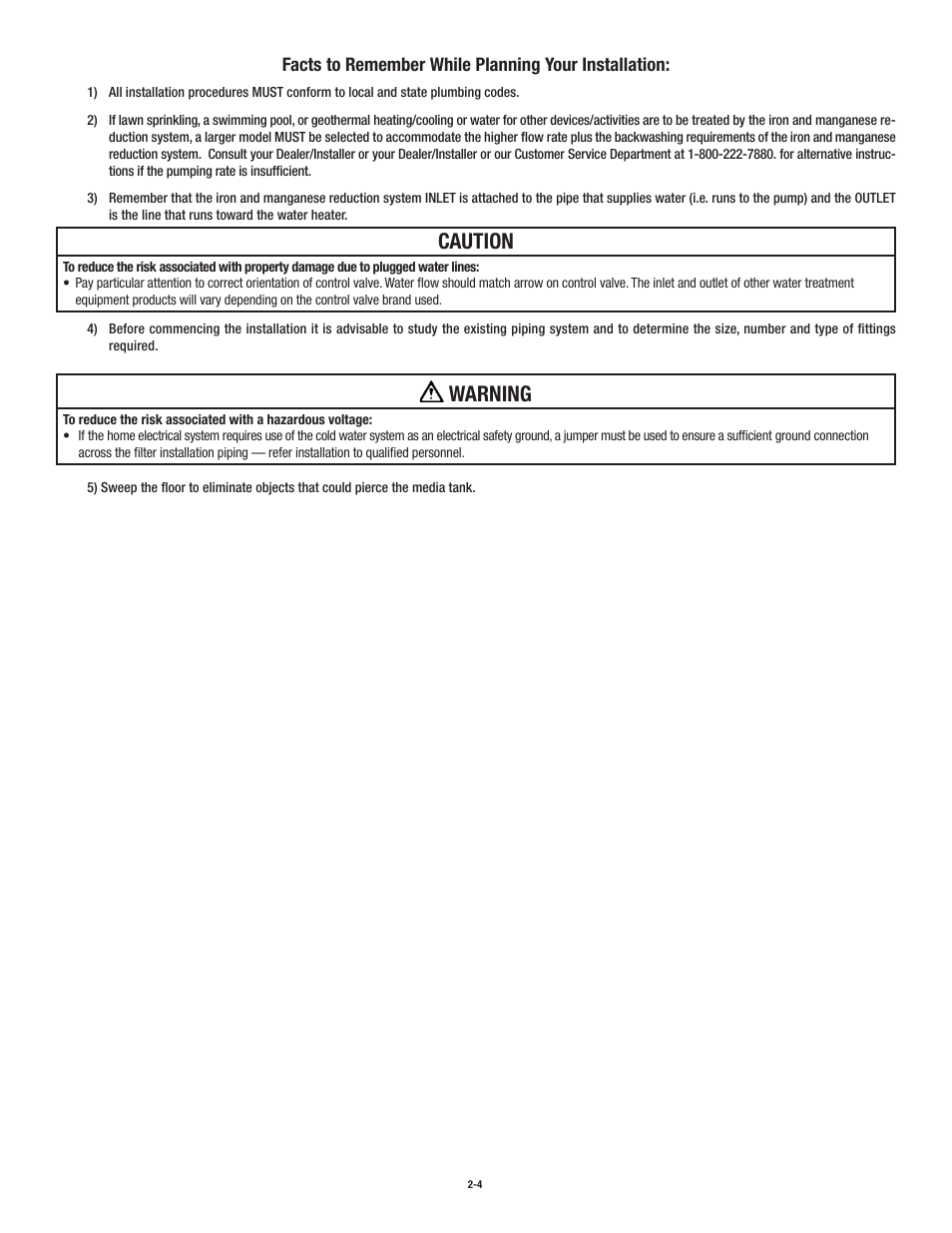 Caution, Warning | Aqua-Pure APIF100 User Manual | Page 8 / 36