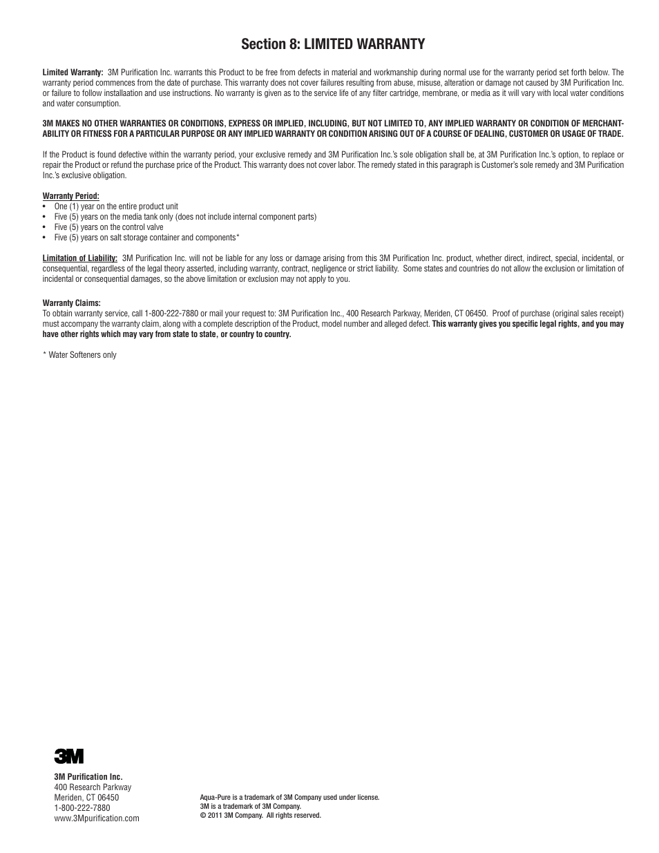 Aqua-Pure NWS200 User Manual | Page 24 / 24