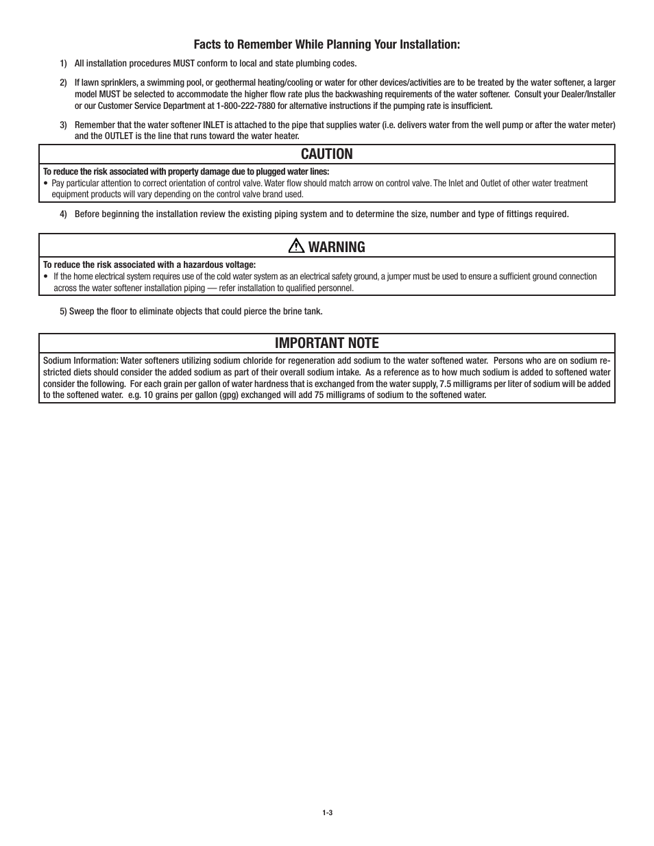 Caution, Warning | Aqua-Pure NWS200 User Manual | Page 8 / 24