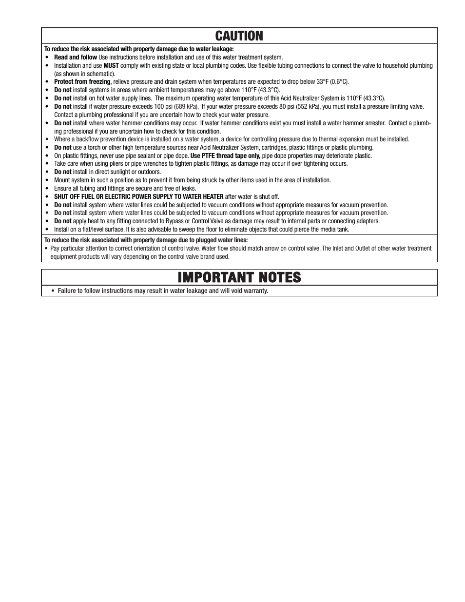Caution | Aqua-Pure APUN101 User Manual | Page 4 / 12