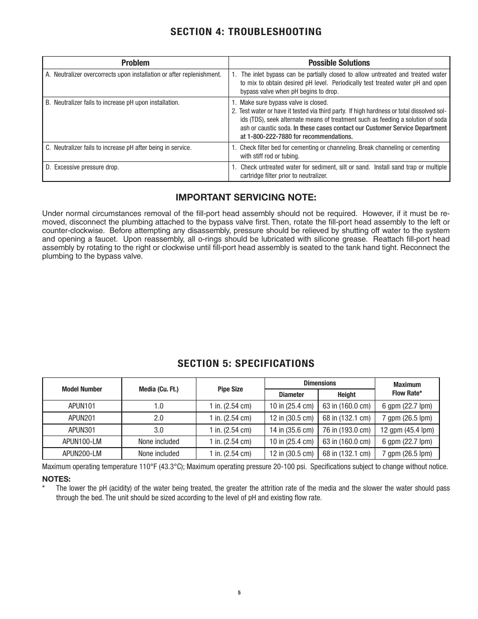 Aqua-Pure APUN101 User Manual | Page 9 / 12