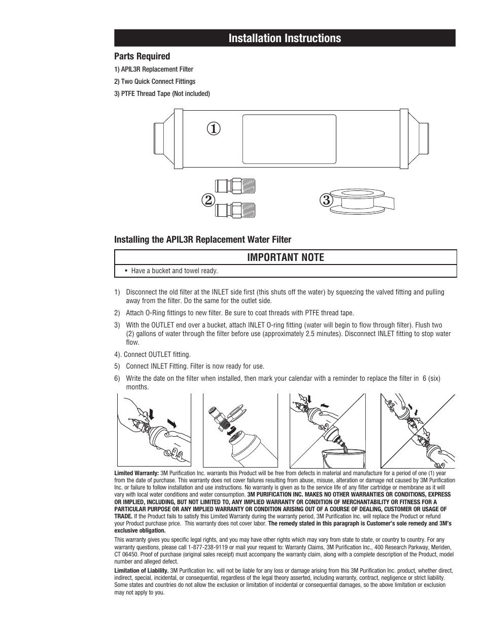 Installation instructions | Aqua-Pure APIL3R User Manual | Page 3 / 8