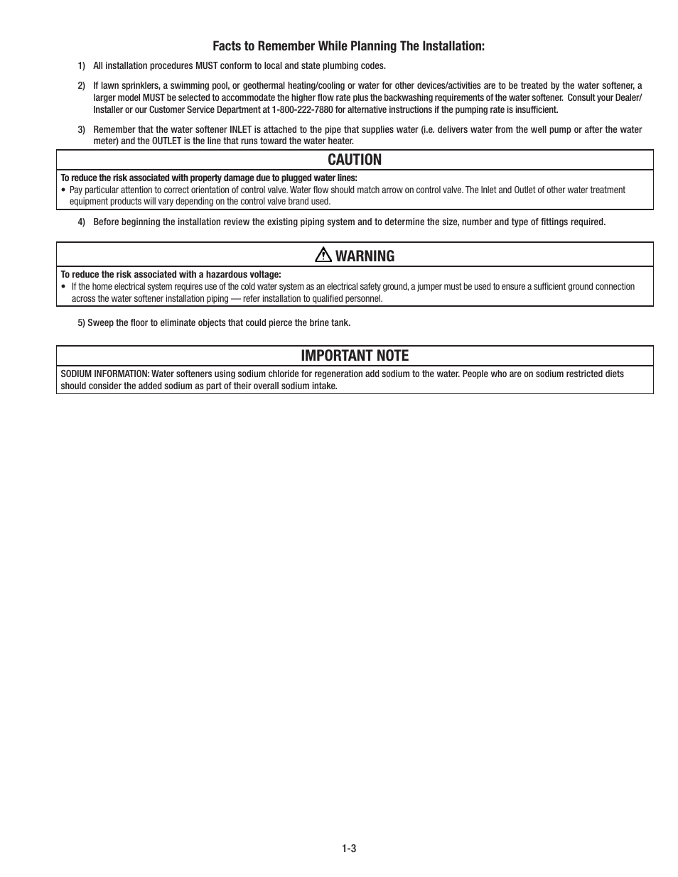 Caution, Warning | Aqua-Pure CSM1501 User Manual | Page 5 / 24
