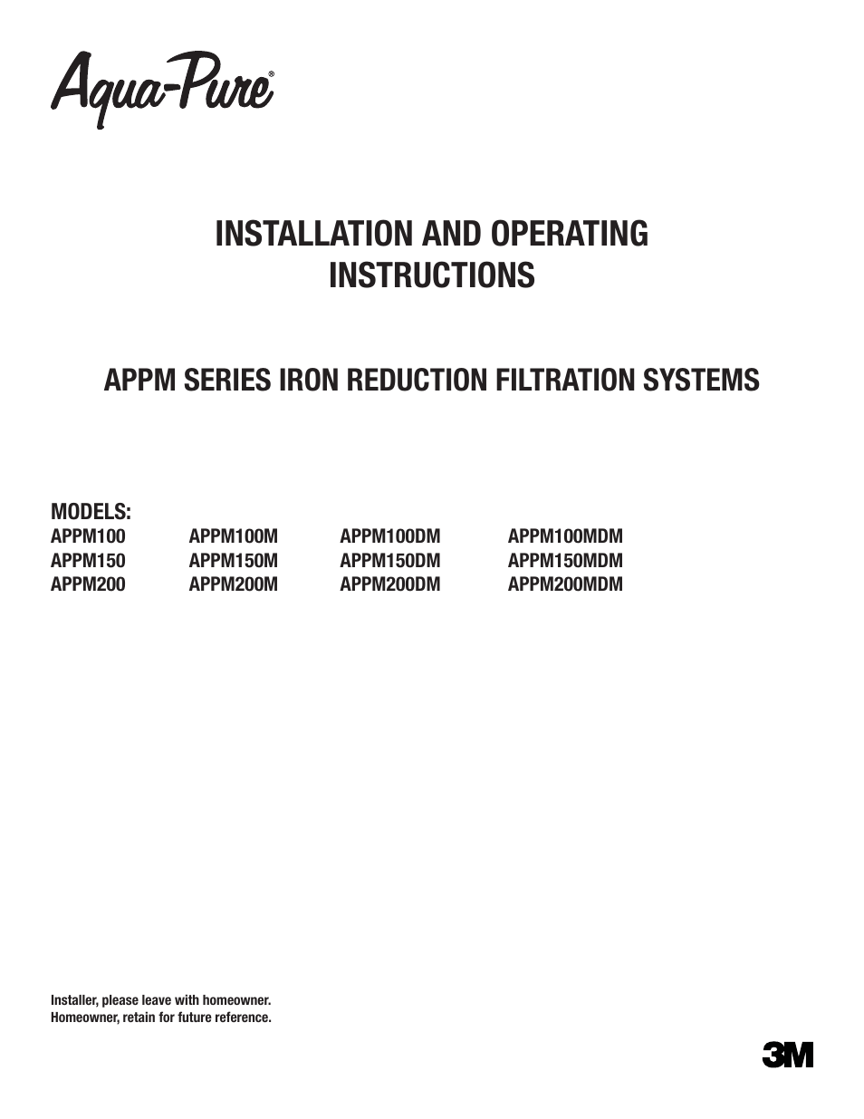 Aqua-Pure APPM150 User Manual | 32 pages