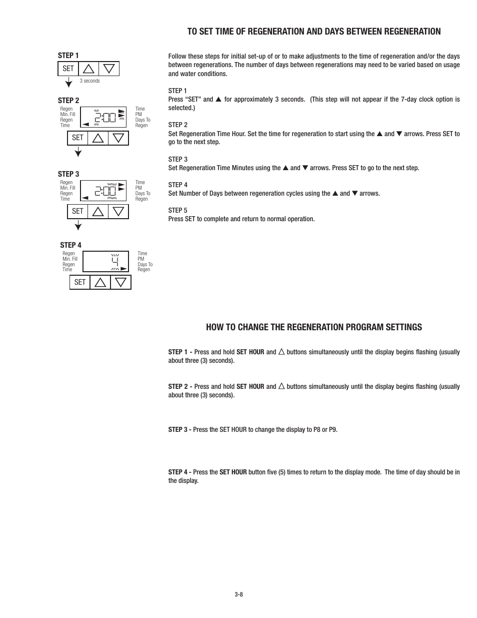 How to change the regeneration program settings | Aqua-Pure APPM150 User Manual | Page 14 / 32
