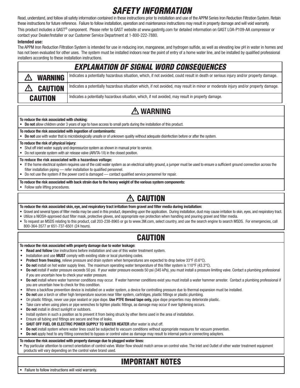 Safety information, Explanation of signal word consequences, Warning | Caution | Aqua-Pure APPM150 User Manual | Page 3 / 32