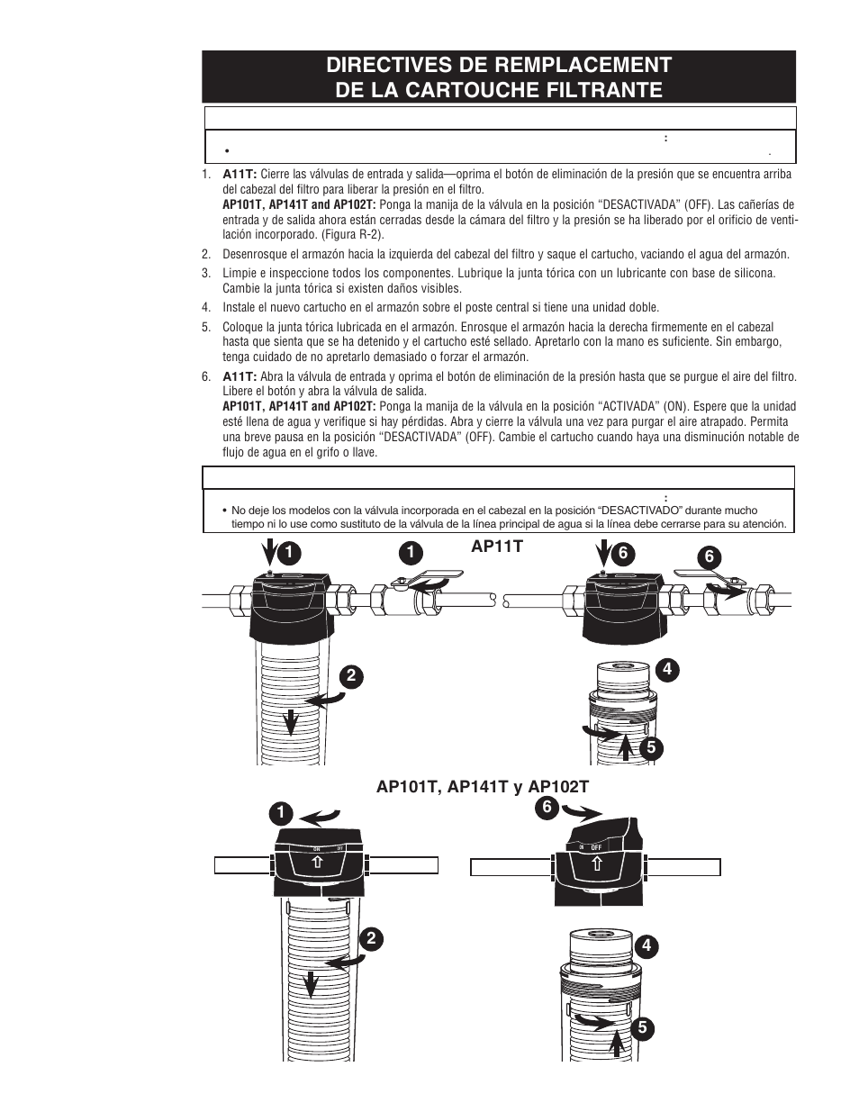 Precaución | Aqua-Pure AP102T User Manual | Page 9 / 16