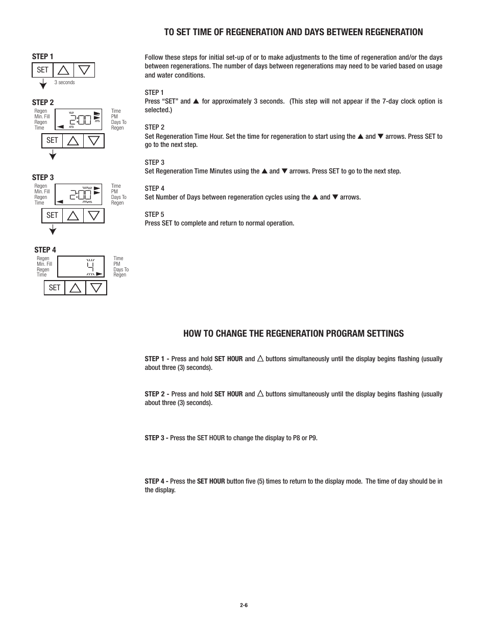 How to change the regeneration program settings | Aqua-Pure CBF150 User Manual | Page 12 / 24