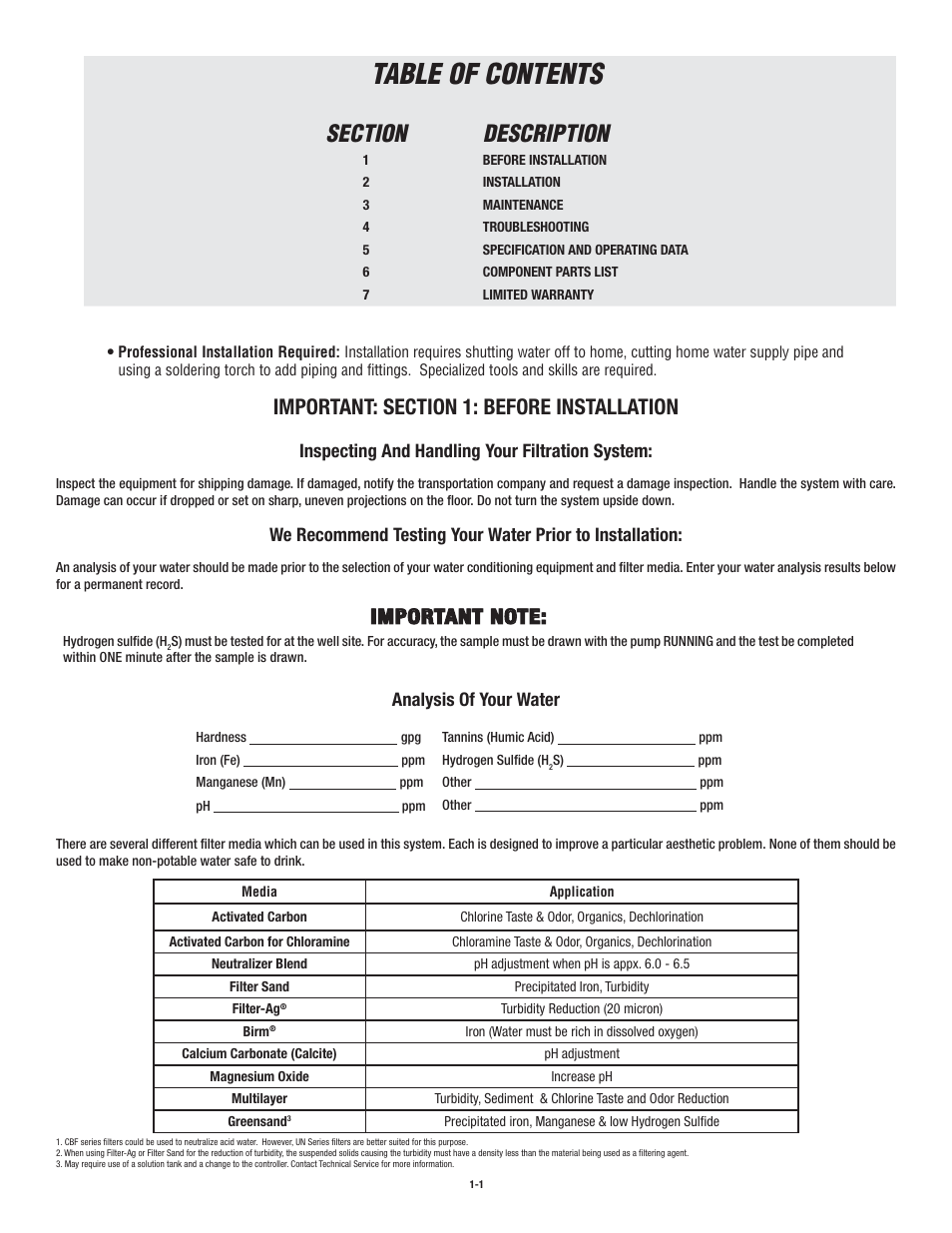 Aqua-Pure CBF150 User Manual | Page 4 / 24