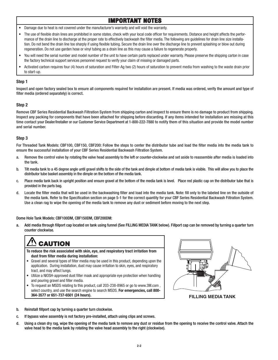 Caution | Aqua-Pure CBF150 User Manual | Page 8 / 24