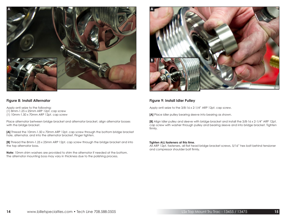 Billet Specialties Tru Trac Serpentine System - LS7 (Top Mount) User Manual | Page 8 / 11