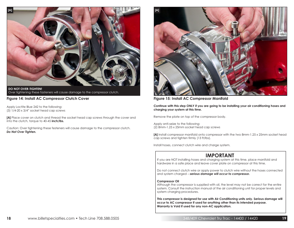 Important | Billet Specialties Premium Tru Trac Serpentine System - 348__409 Chevy User Manual | Page 10 / 11