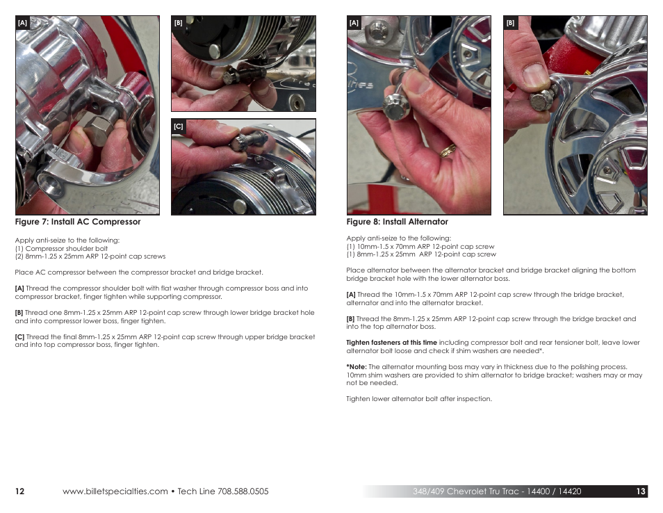 Billet Specialties Premium Tru Trac Serpentine System - 348__409 Chevy User Manual | Page 7 / 11