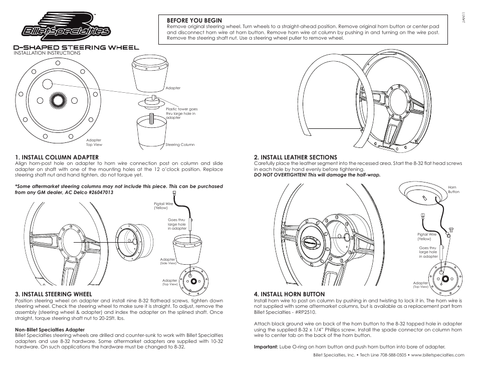 Billet Specialties Formula - 14" Contrast Cut User Manual | 1 page