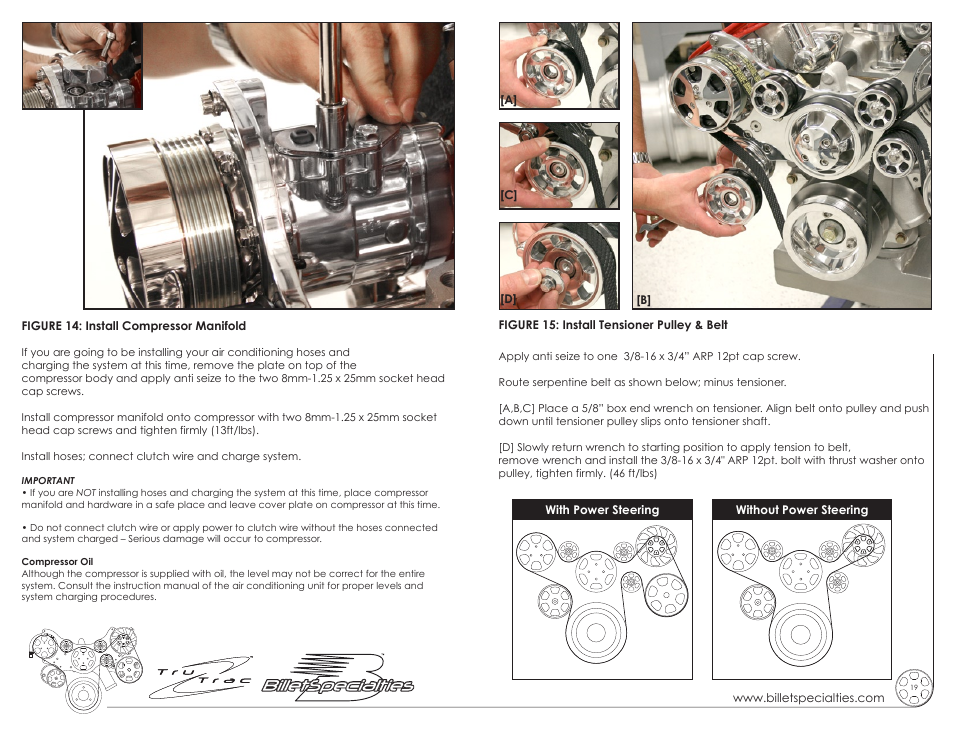 Billet Specialties Premium Tru Trac Serpentine System - FE Ford User Manual | Page 10 / 11