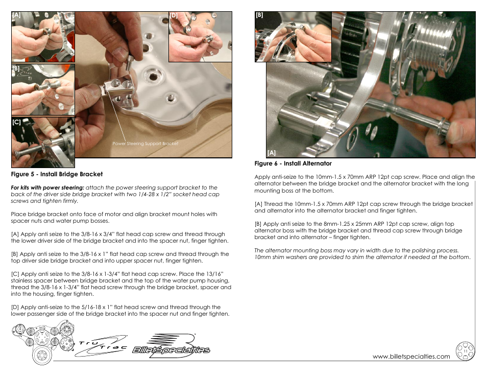 Billet Specialties Premium Tru Trac Serpentine System - Big Block Chrysler | HEMI User Manual | Page 6 / 9