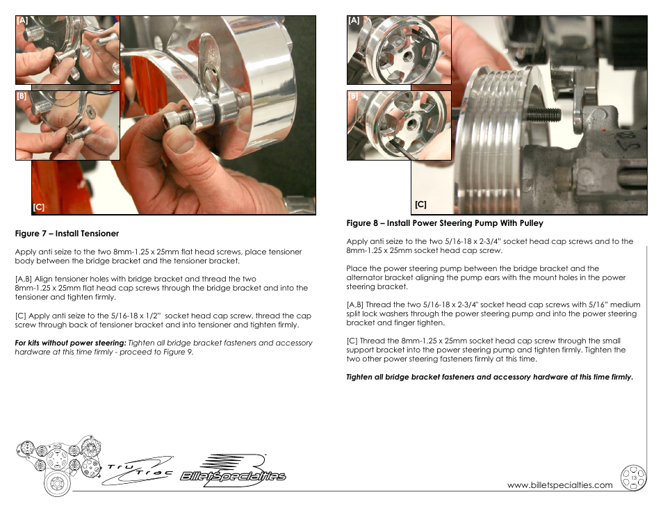 Billet Specialties Premium Tru Trac Serpentine System - Big Block Chrysler | HEMI User Manual | Page 7 / 9