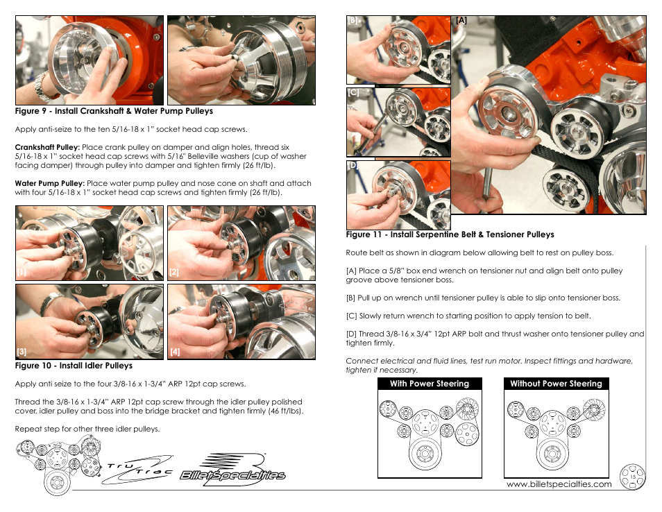 Billet Specialties Premium Tru Trac Serpentine System - Big Block Chrysler | HEMI User Manual | Page 8 / 9