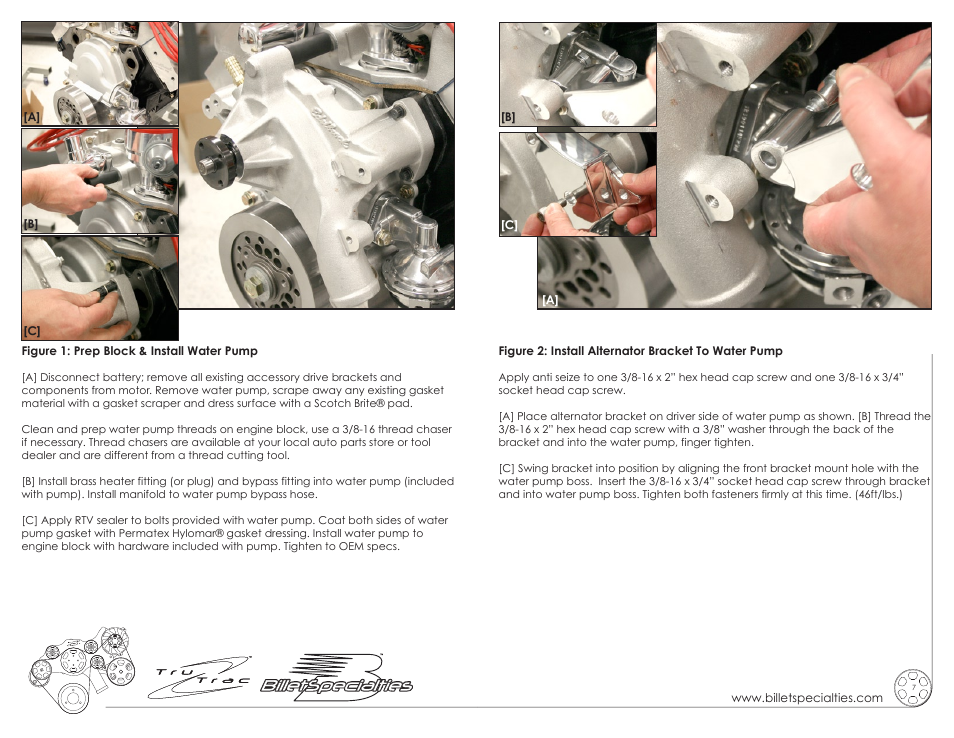 Billet Specialties Premium Tru Trac Serpentine System - FE Ford User Manual | Page 4 / 9