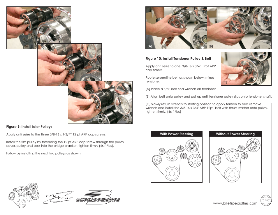 Billet Specialties Premium Tru Trac Serpentine System - FE Ford User Manual | Page 8 / 9