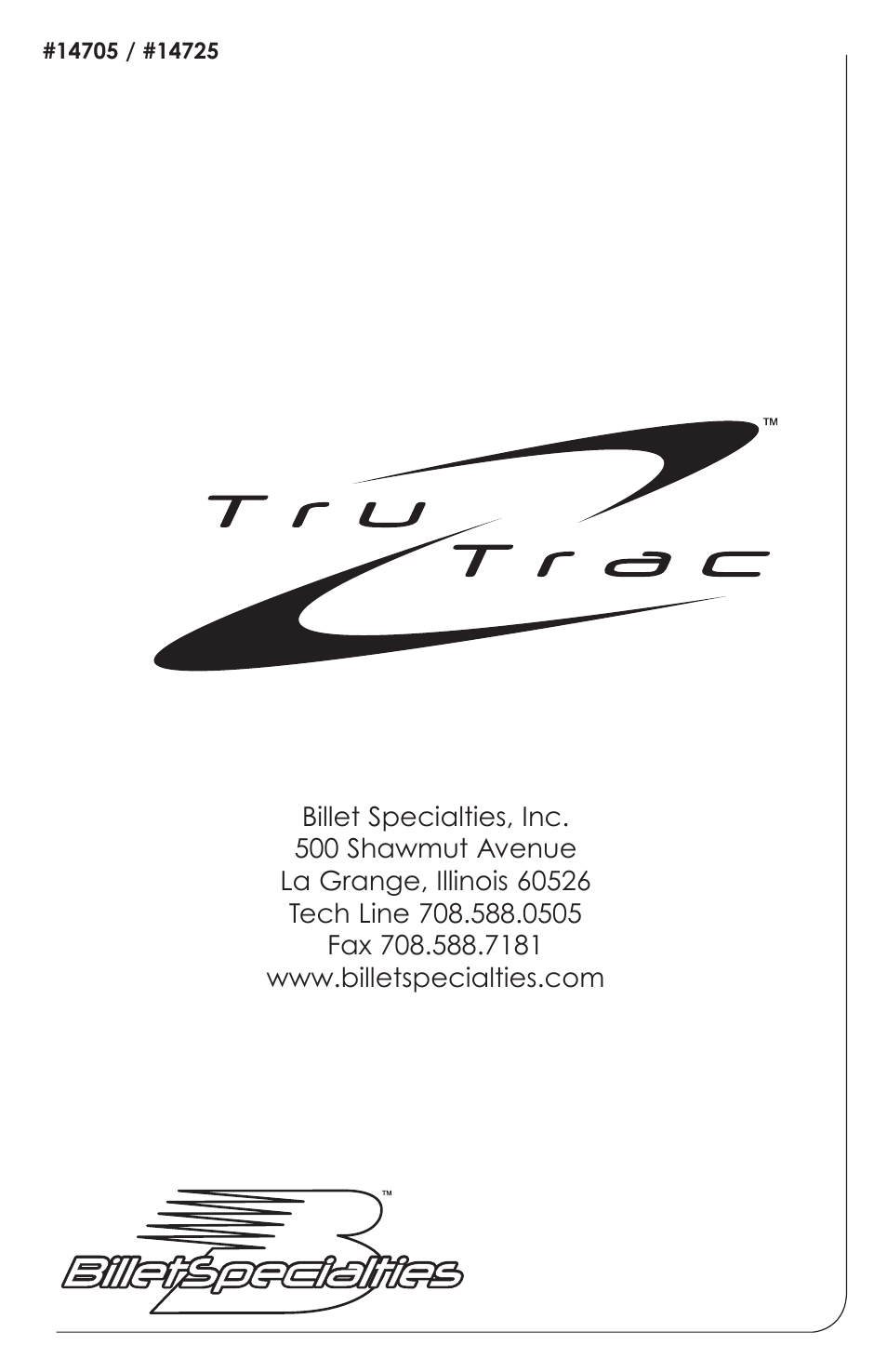 Billet Specialties Premium Tru Trac Serpentine System - FE Ford User Manual | Page 9 / 9