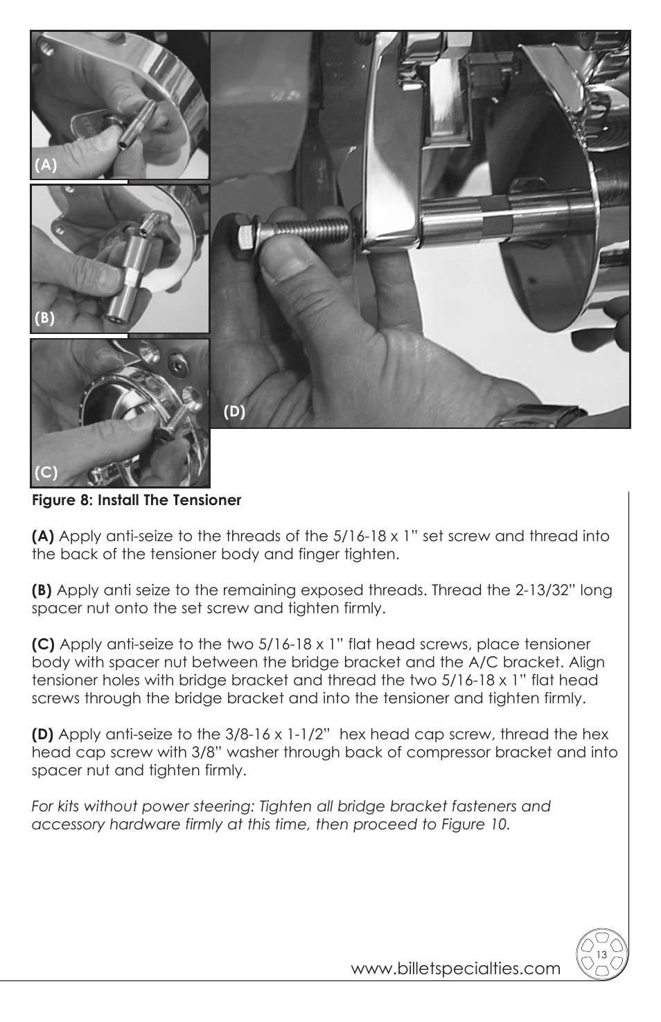 Billet Specialties Premium Tru Trac Serpentine System - Big Block Chrysler | HEMI User Manual | Page 13 / 20