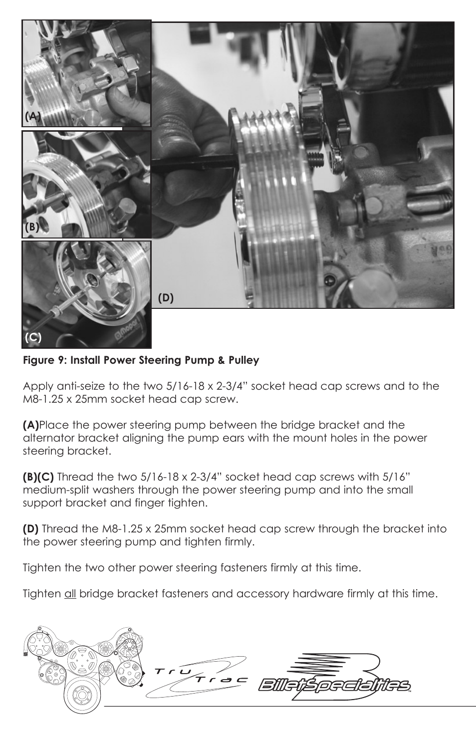 Billet Specialties Premium Tru Trac Serpentine System - Big Block Chrysler | HEMI User Manual | Page 14 / 20