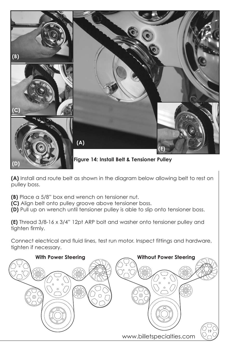 Billet Specialties Premium Tru Trac Serpentine System - Big Block Chrysler | HEMI User Manual | Page 19 / 20
