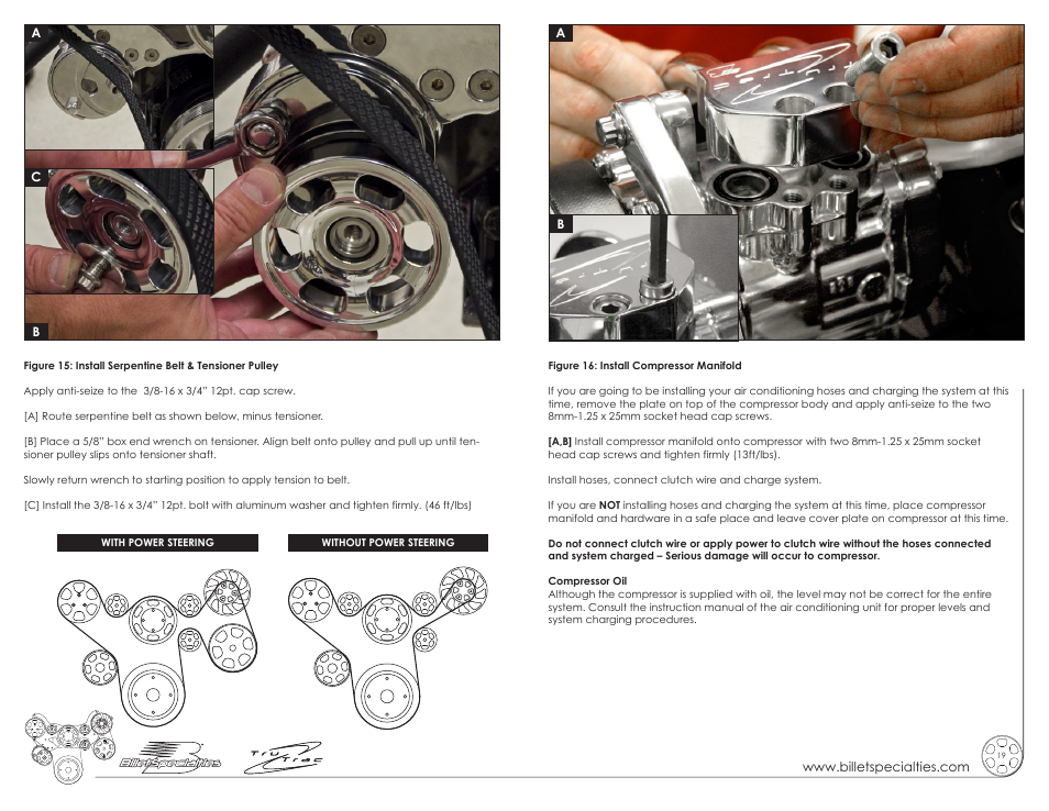 Billet Specialties Premium Tru Trac Serpentine System - Pontiac User Manual | Page 10 / 11