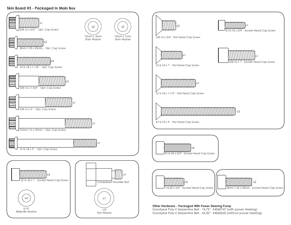 Skin board #3 - packaged in main box | Billet Specialties Premium Tru Trac Serpentine System - Pontiac User Manual | Page 3 / 11