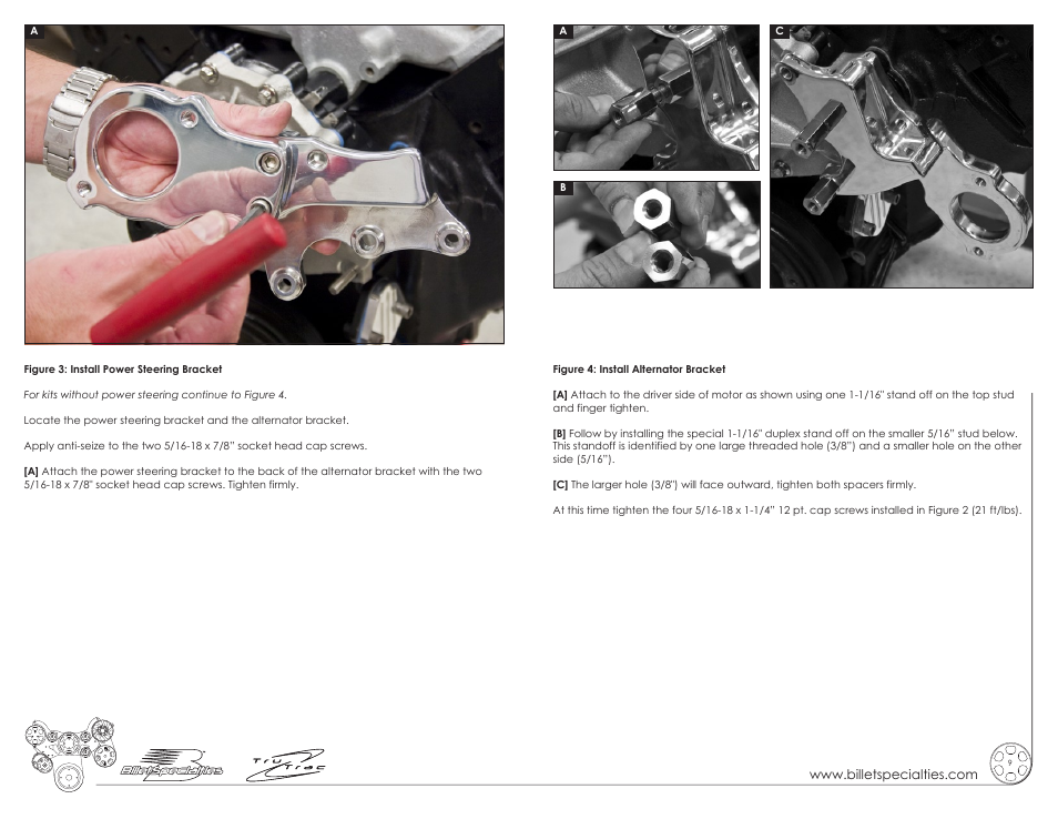 Billet Specialties Premium Tru Trac Serpentine System - Pontiac User Manual | Page 5 / 11