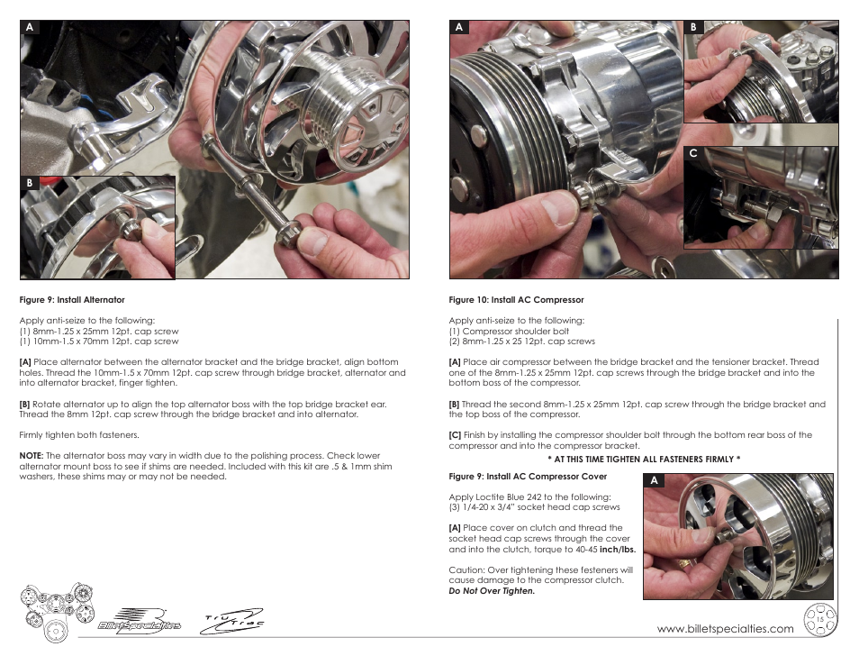 Billet Specialties Premium Tru Trac Serpentine System - Pontiac User Manual | Page 8 / 11