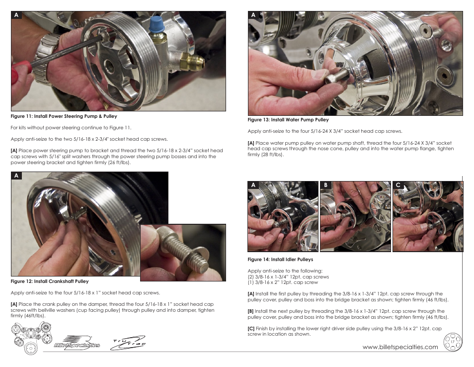 Billet Specialties Premium Tru Trac Serpentine System - Pontiac User Manual | Page 9 / 11