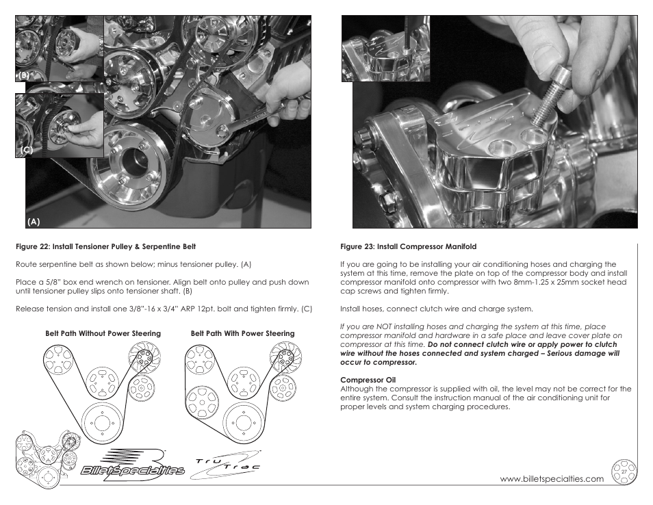 Billet Specialties Premium Tru Trac Serpentine System - Small Block Ford User Manual | Page 14 / 15